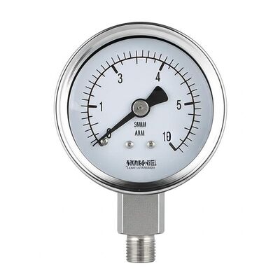 Ανοξείδωτο ατσάλι 316 Αντικραδασμικό αξονικό μανόμετρο 50mm με κάτω σύνδεση