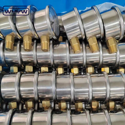 Ατσάλι 50mm Γλυκερίνη γεμάτο υγρό γεμάτο μετρητή πίεσης με κατώτατη τοποθέτηση 14Bar / 200Psi