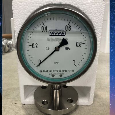 6 ιντσών 150 χιλιοστών υγειονομικό μετρητή πίεσης με φλάντζο.