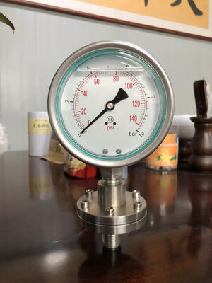 Μηχανογράφος πίεσης διαφράγματος από ανοξείδωτο χάλυβα με προστασία σφραγίδας διαφράγματος για χημικές και υγειονομικές εφαρμογές