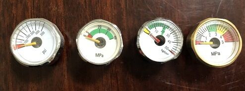 1" 25mm Mini High-Pressure Gauge | Spiral Tube | 5000psi | Scuba & PCP