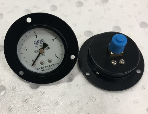 63mm Dial Black Steel Housing Front Flange Pressure Gauge με Manometer τοποθέτησης πίνακα εύρους 0-4MPa