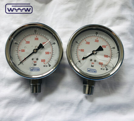 Stainless Steel 4" Glycerine Manometer with 1/2"BSP Connection